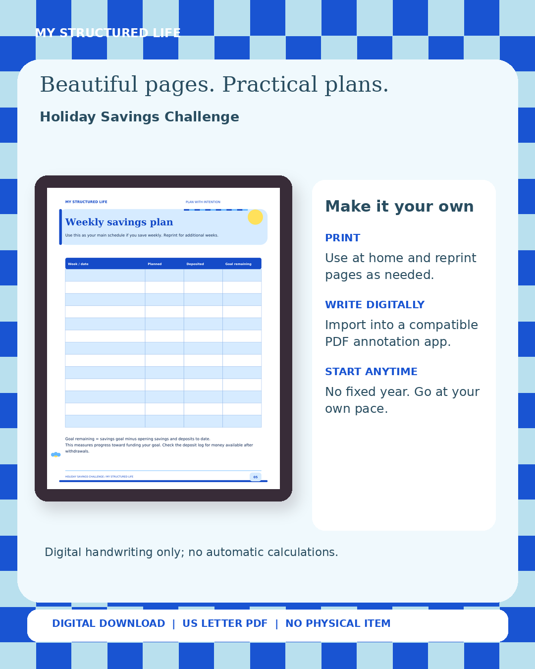 Holiday Savings Challenge | Printable PDF | My Structured Life