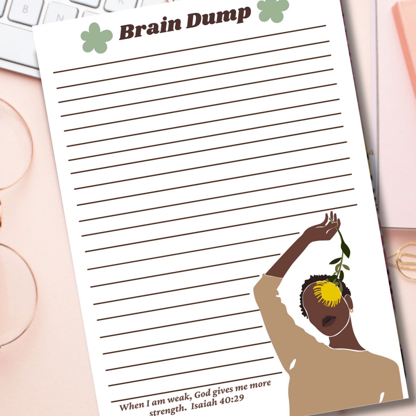 Notepad- When I Am Weak, God Gives Me More Strength