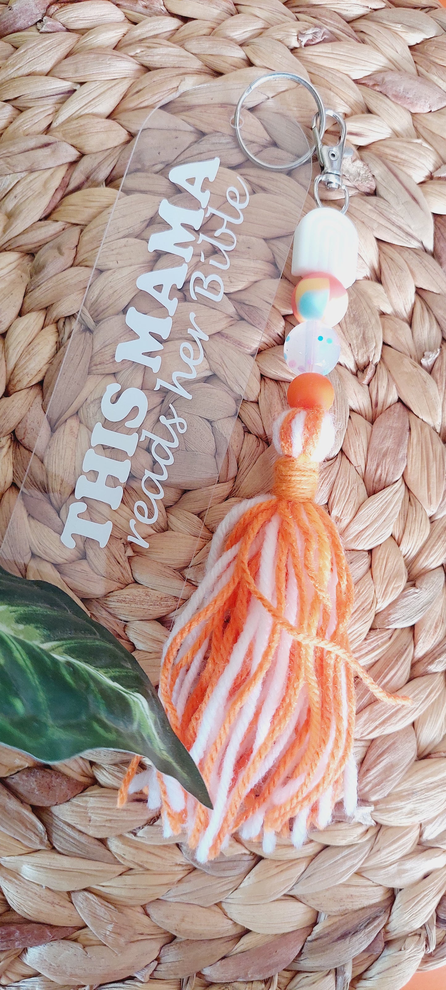 This Mama Reads Her Bible Bookmark Keychain