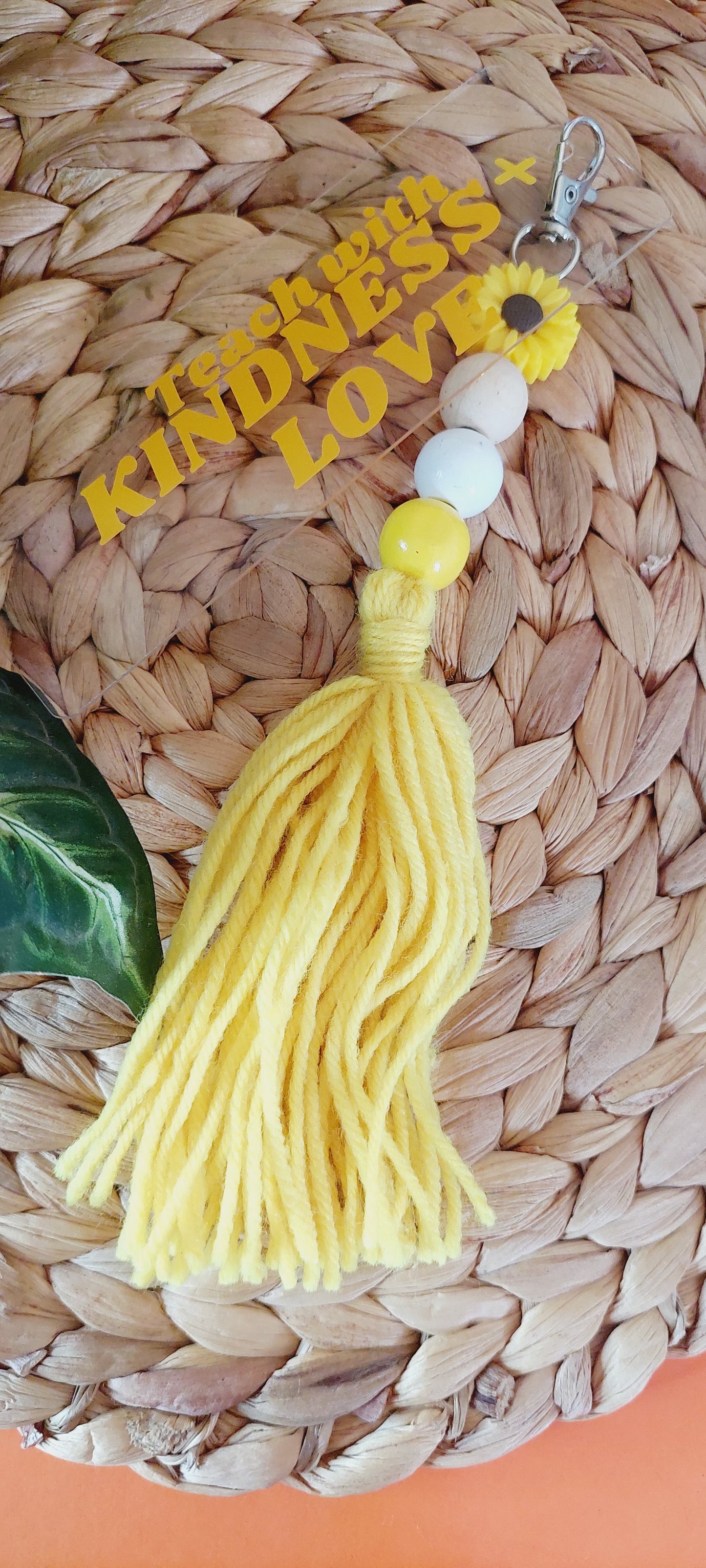 Teach With Kindness + Love Bookmark Keychain