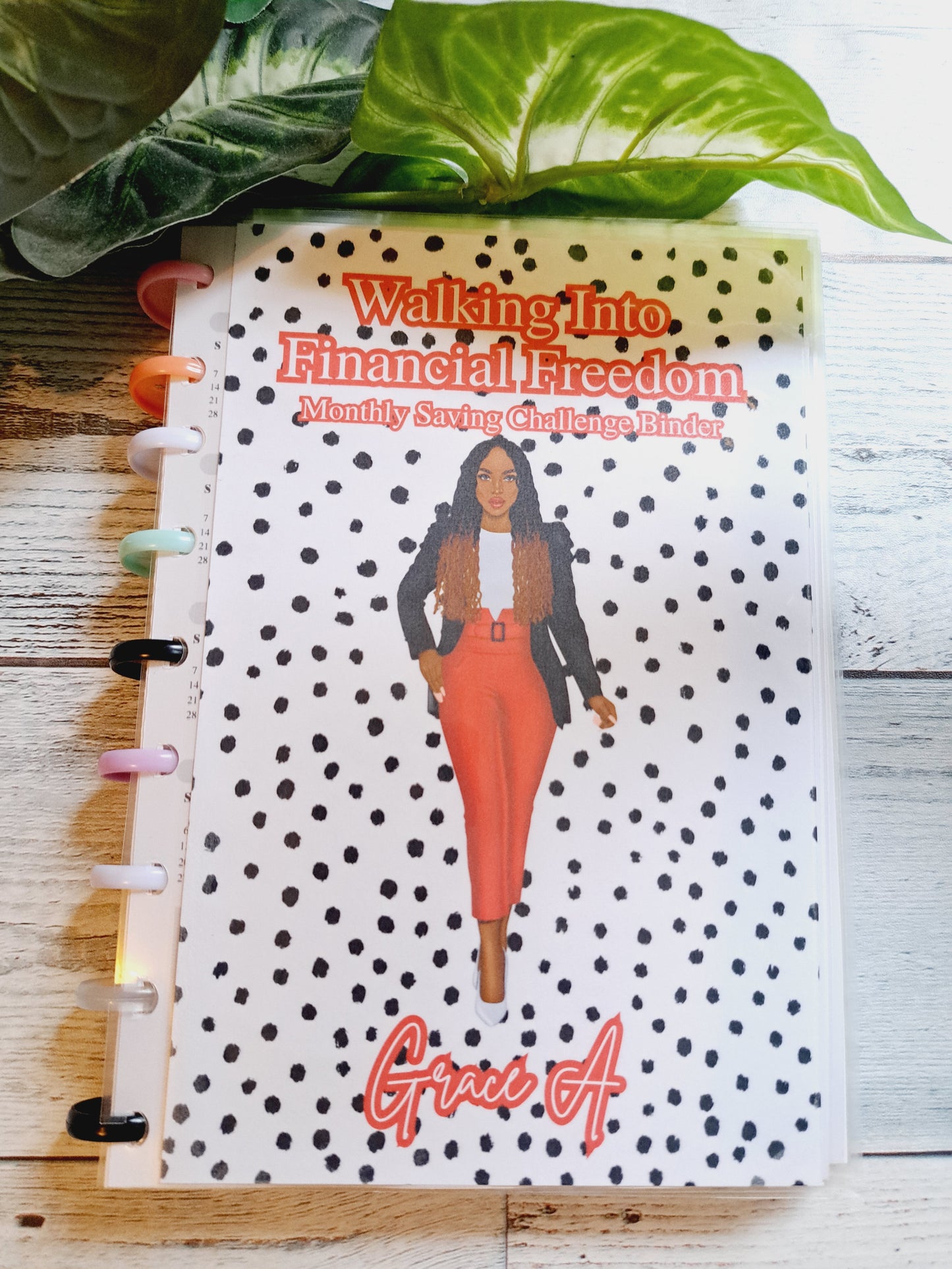 Customized Walking Into Financial Freedom - Monthly Saving Challenge Binder