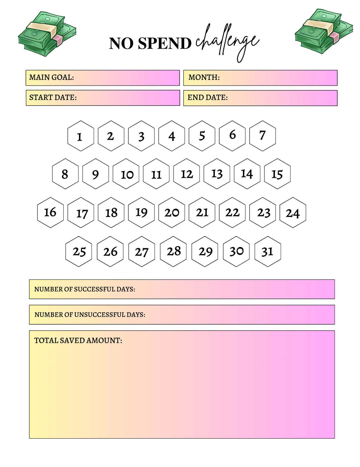 No Spend Challenge (Digital Download)