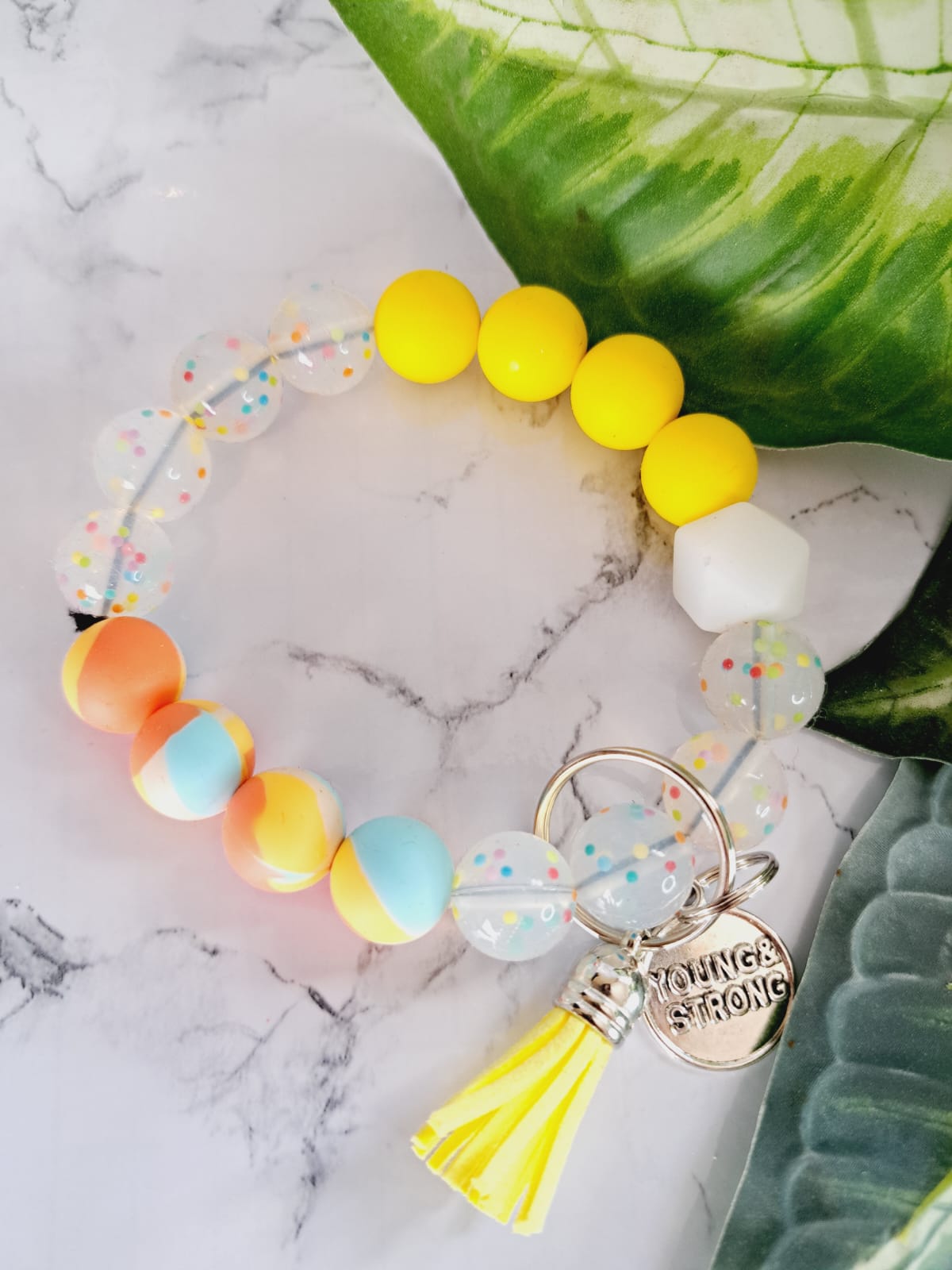 Young and Strong Bracelet Keychain
