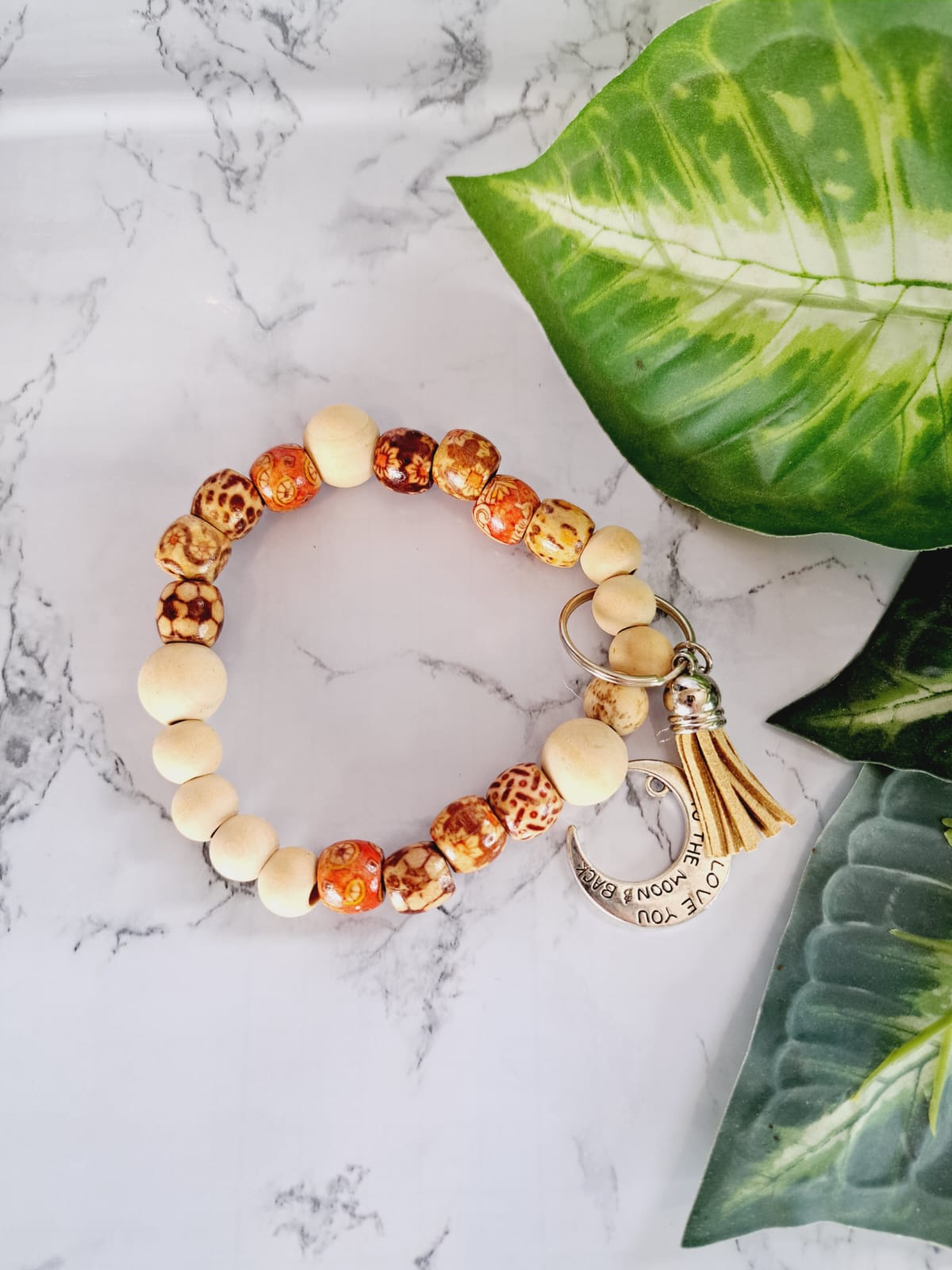 I love you to the moon and back Bracelet Keychain