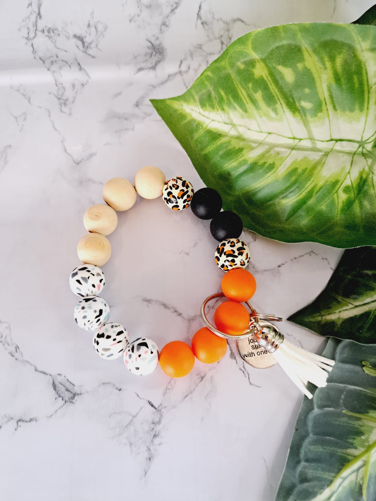 Every Journey Starts With One Step Bracelet Keychain