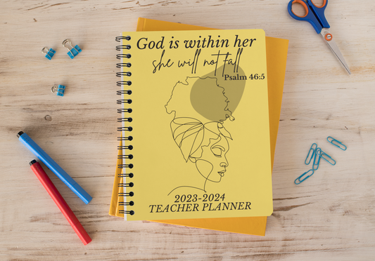 Teacher Planner- God Is Within Her She Will Not Fall