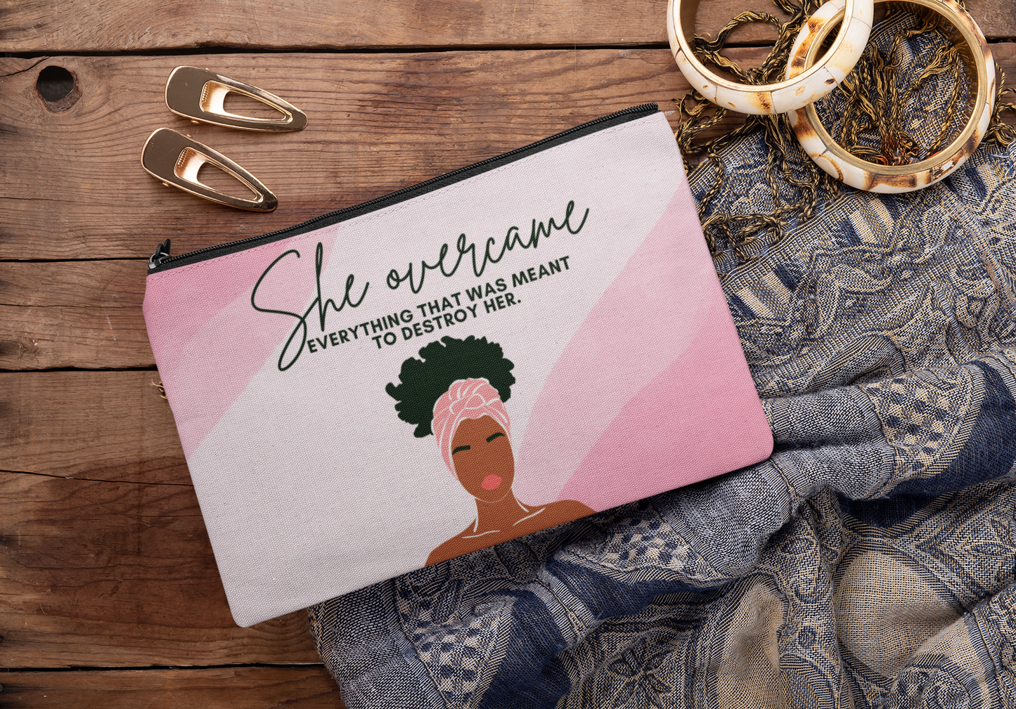 She Overcame Everything Pouch