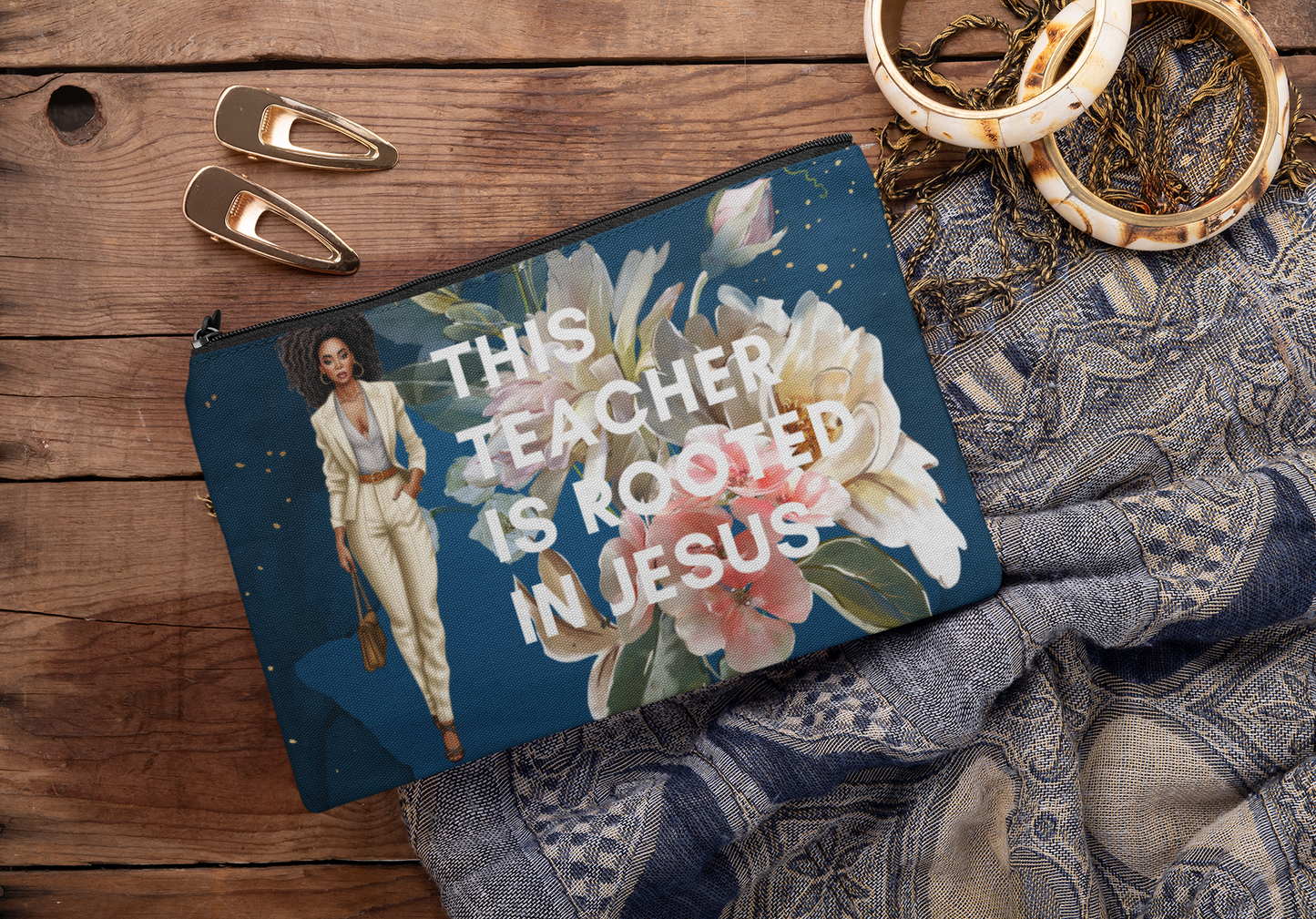This Teacher Is Rooted In Jesus Pouch