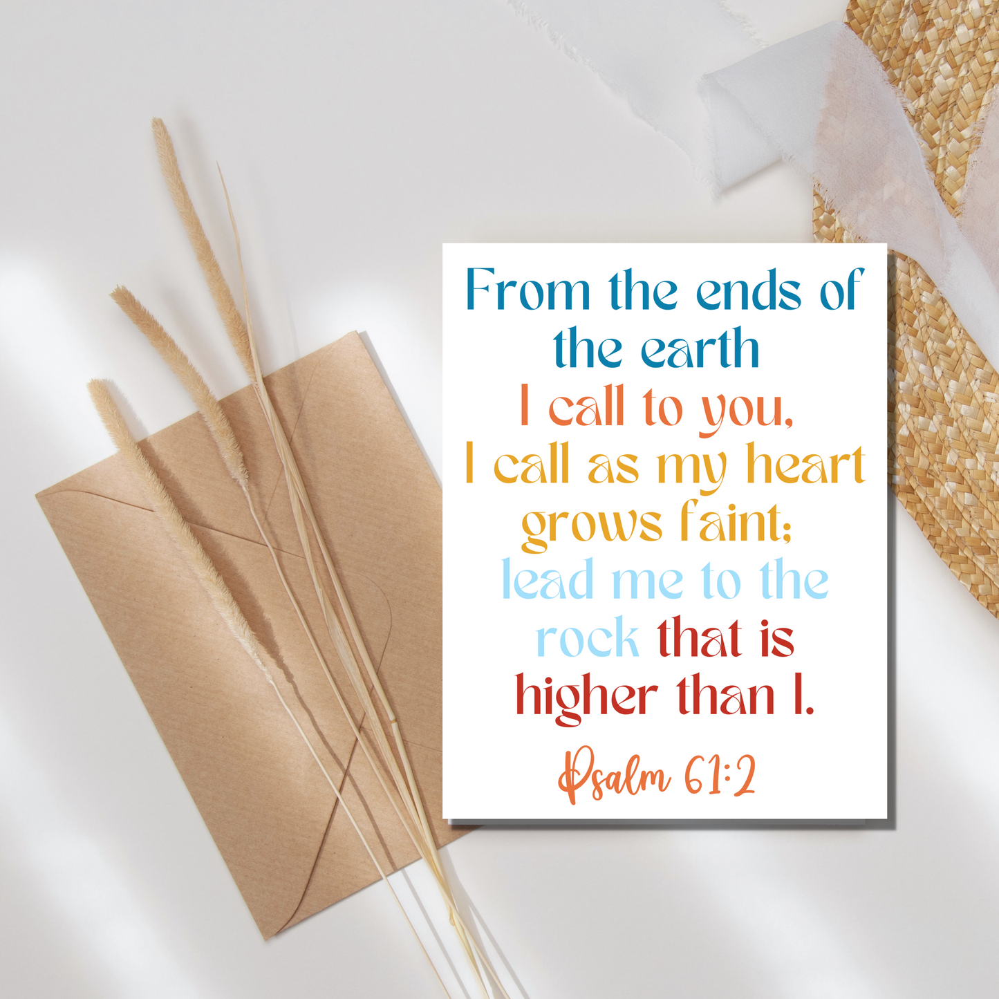 Psalm 61:2 Encouragement Card - gracebyfaithandgrace