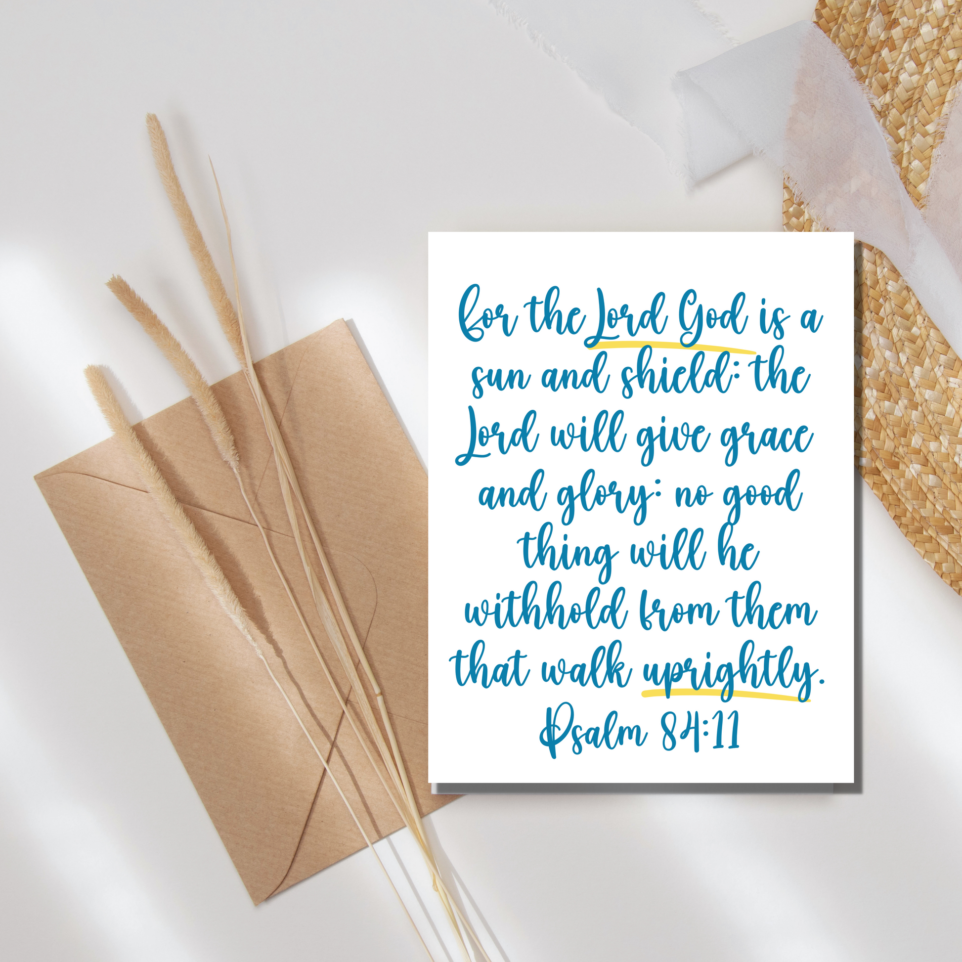 Psalm 84:11 Encouragement Card - gracebyfaithandgrace