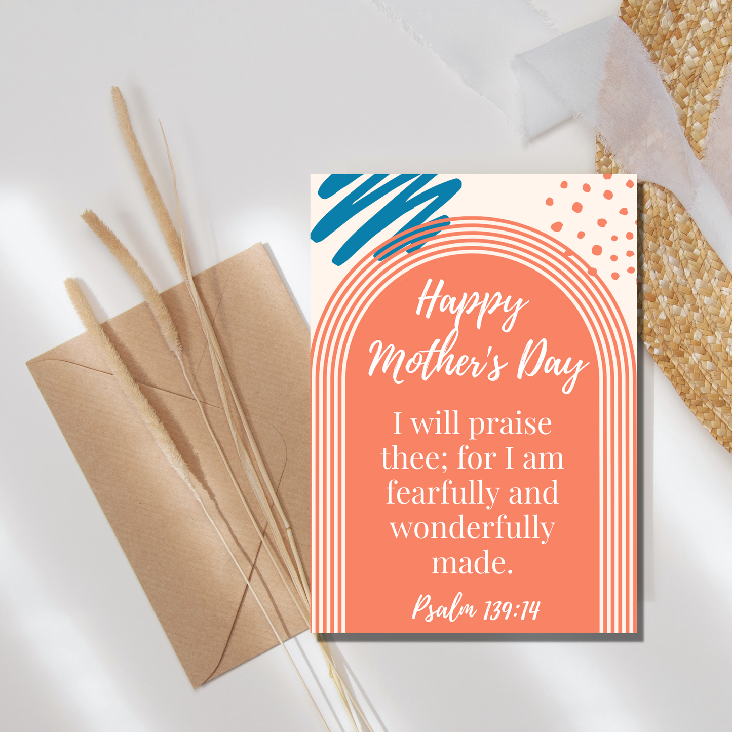 Psalm 139:14 Mother's Day Card - gracebyfaithandgrace