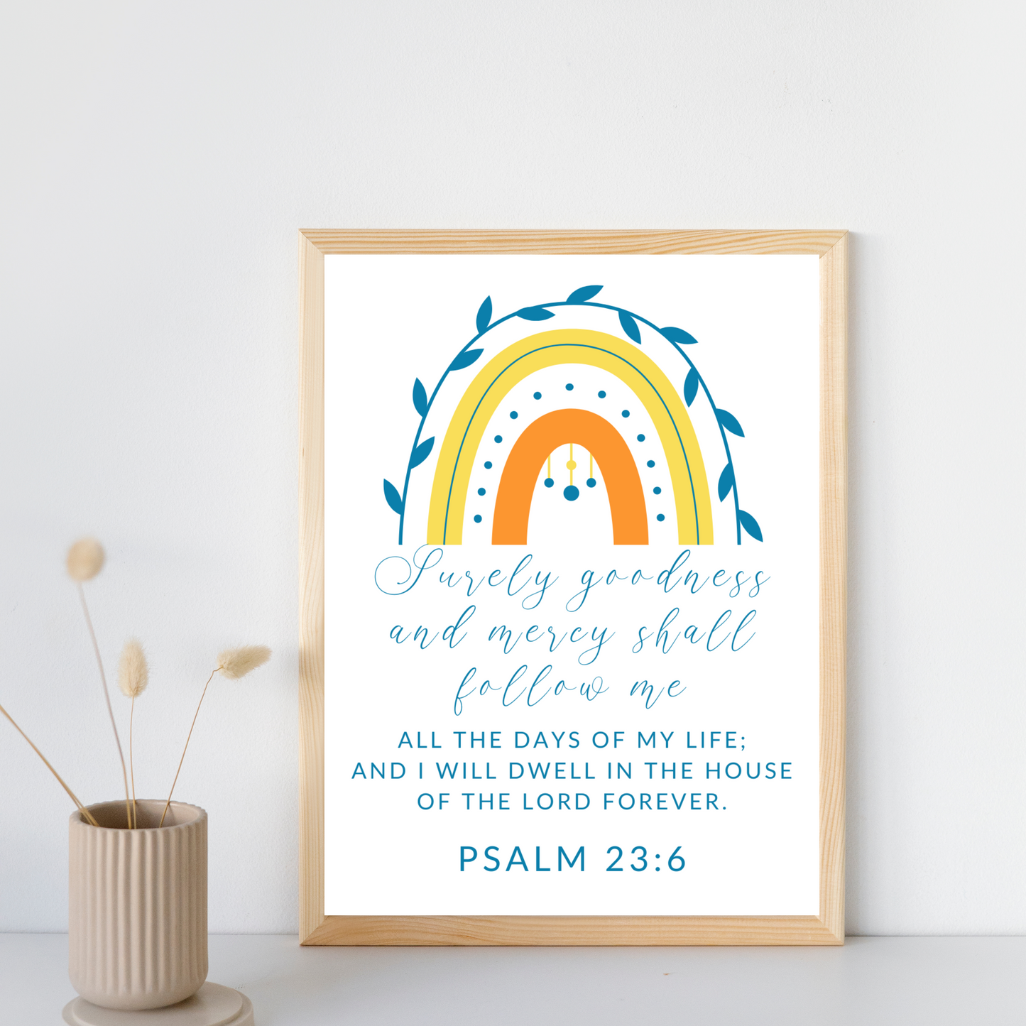 Psalm 23:6 Encouragement Wall Print - gracebyfaithandgrace