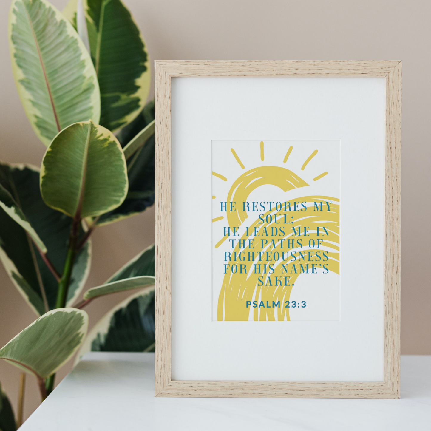 Psalm 23:3 Encouragement Wall Print - gracebyfaithandgrace