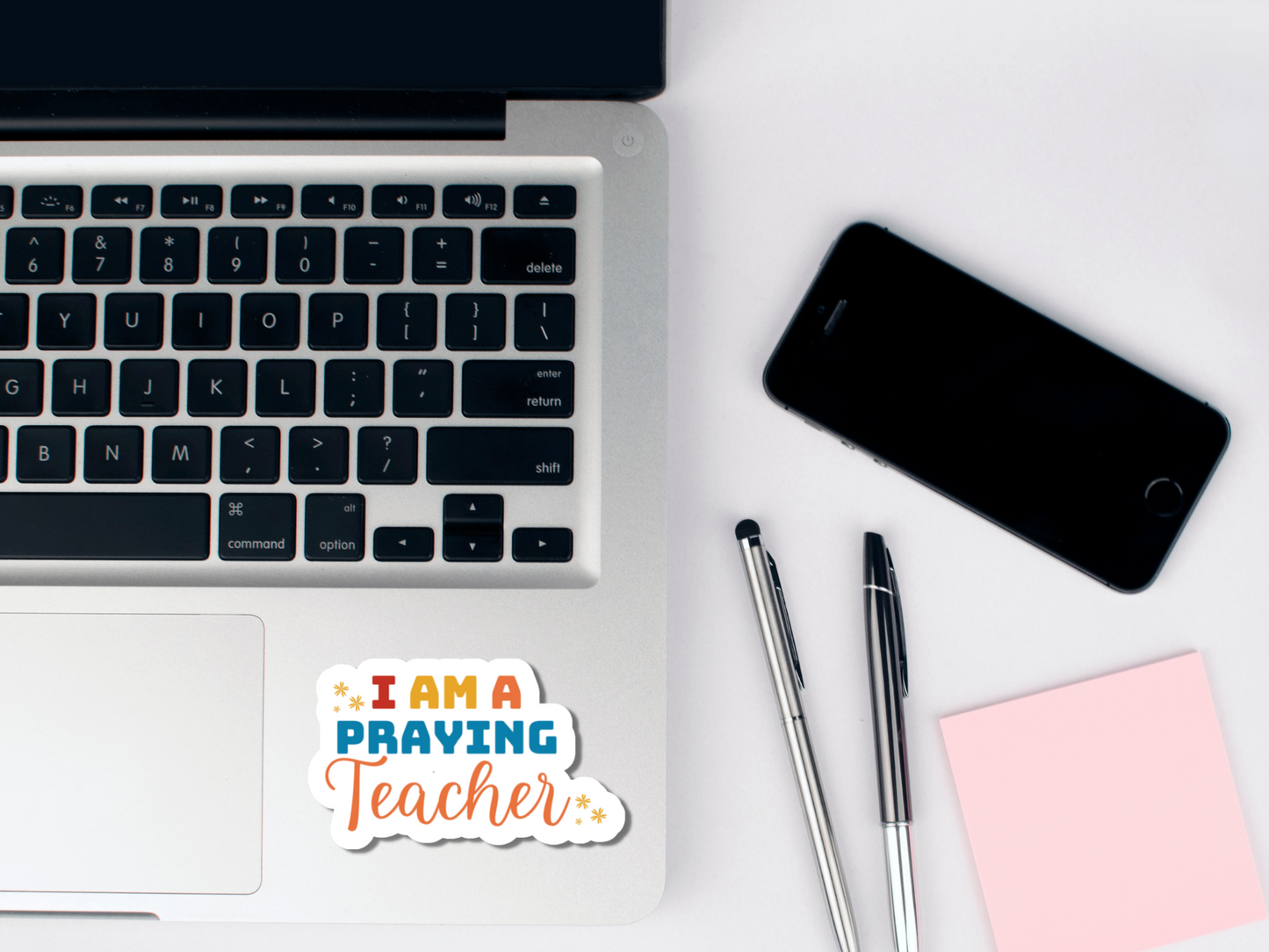 I Am A Praying Teacher Sticker