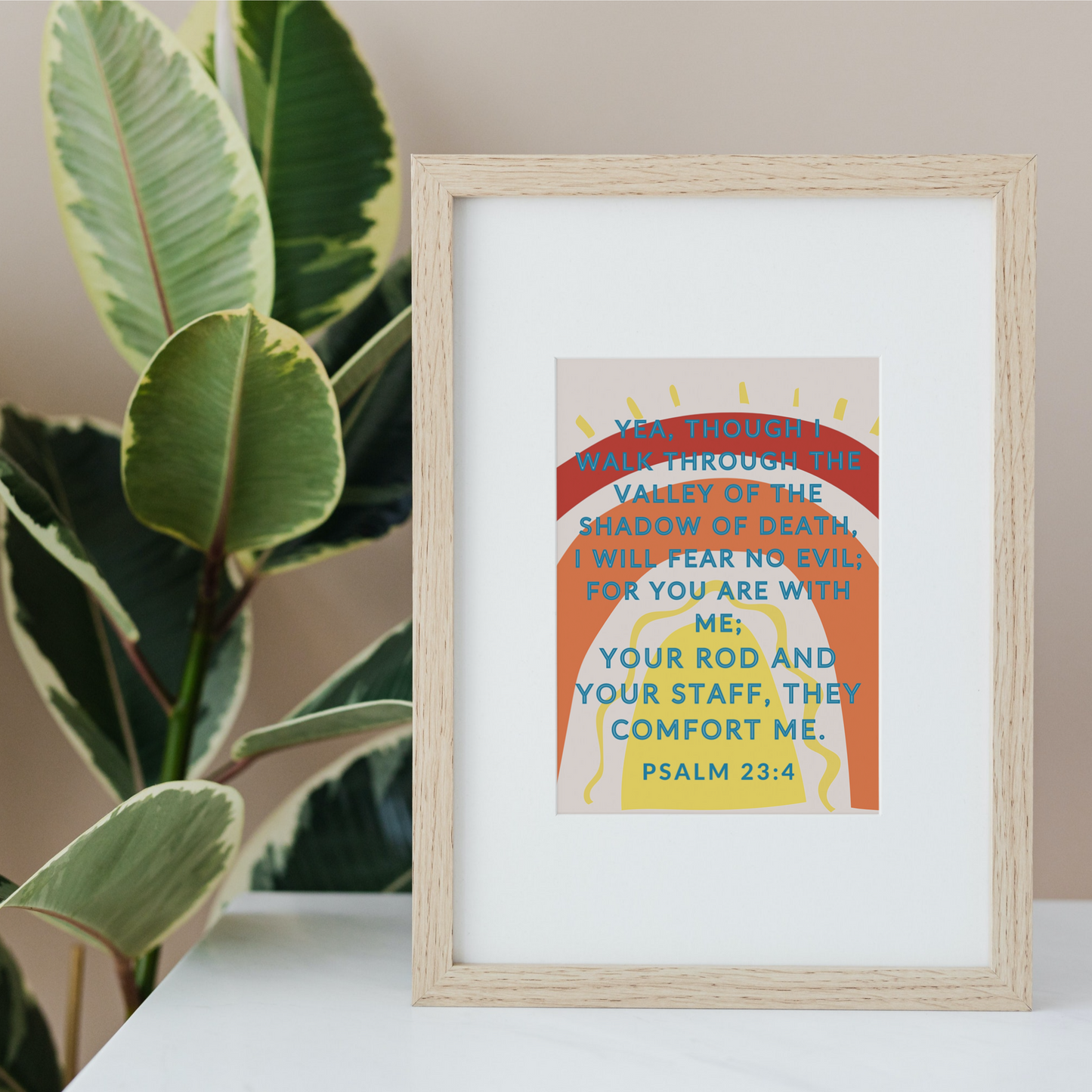 Psalm 23:4 Encouragement Wall Print - gracebyfaithandgrace