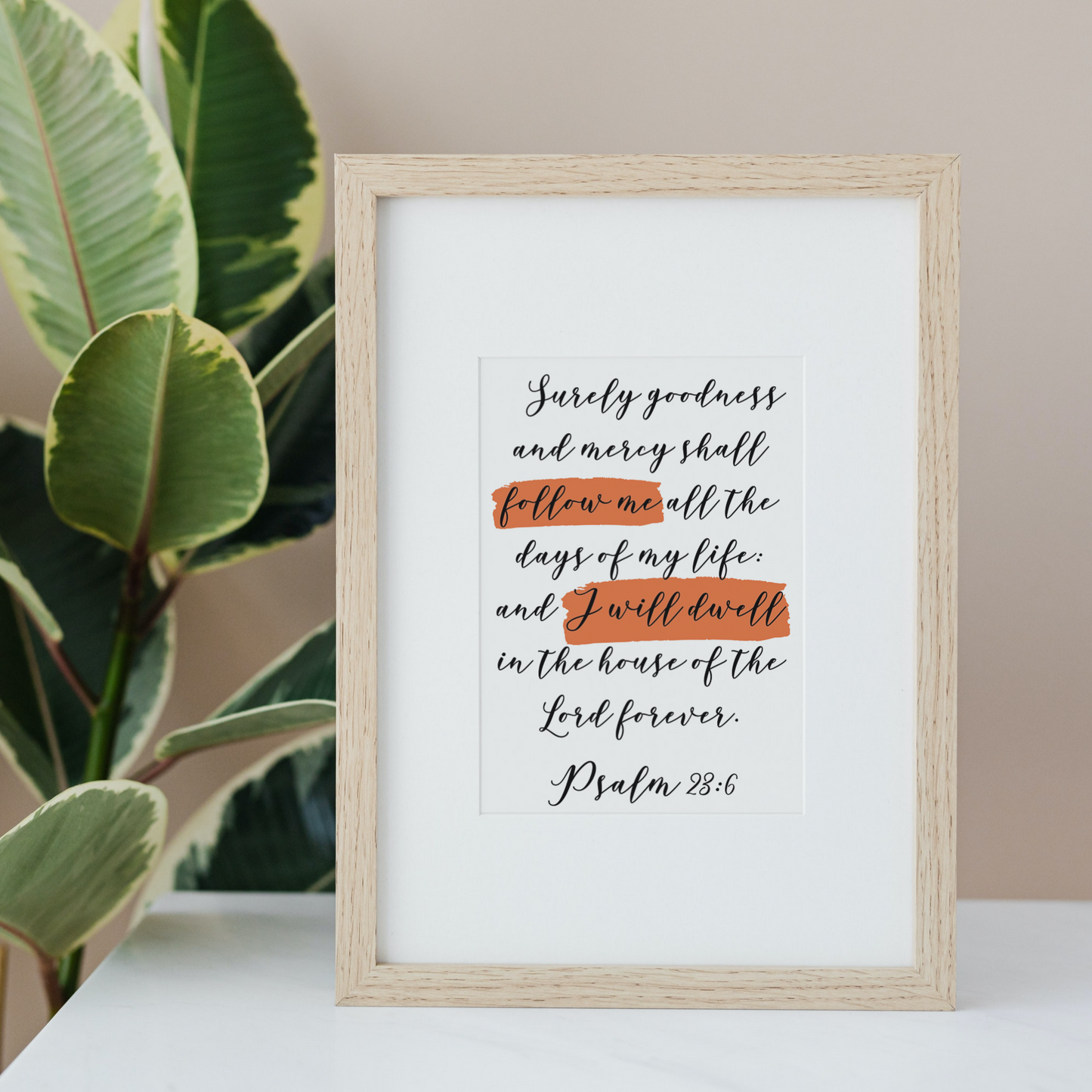 Psalm 23:6 Encouragement Wall Print - gracebyfaithandgrace