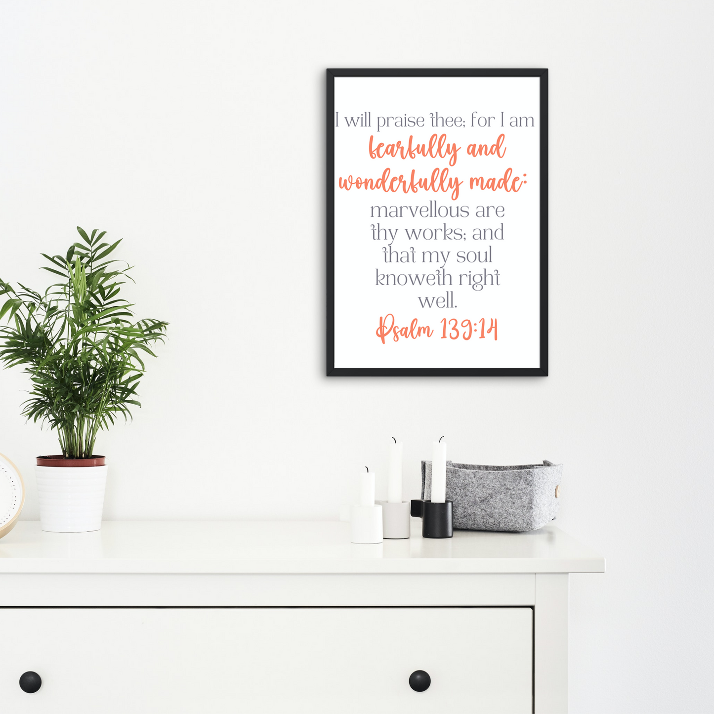 Psalm 139:14 Encouragement Wall Print - gracebyfaithandgrace