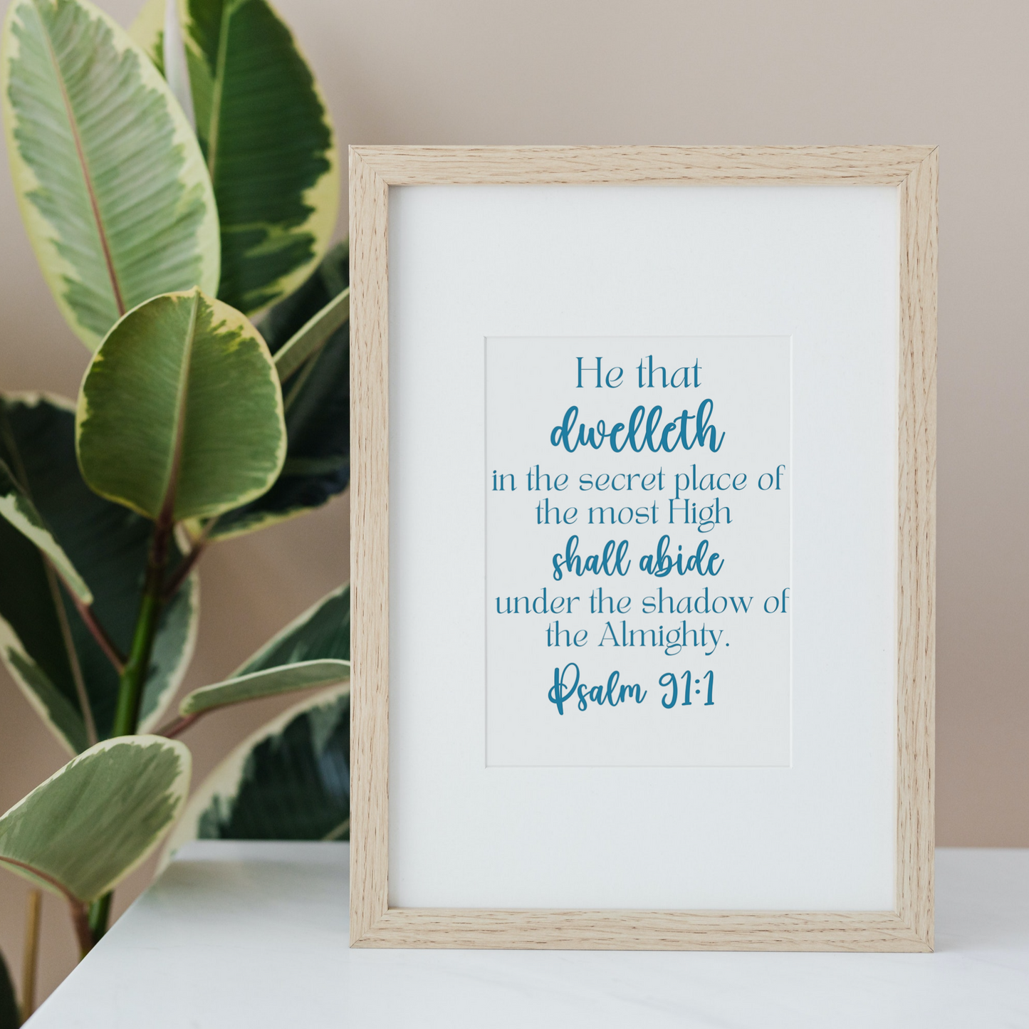 Psalm 91:1 Encouragement Wall Print - gracebyfaithandgrace