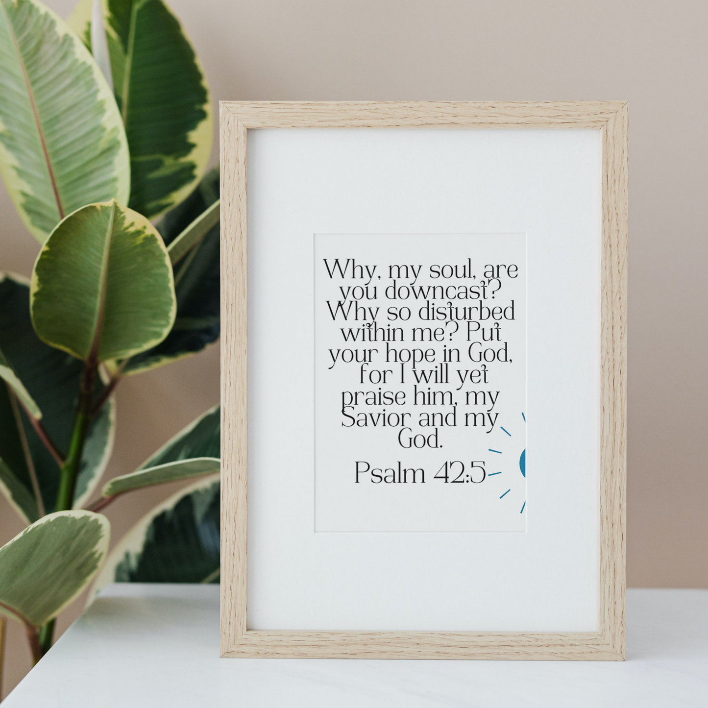 Psalm 42:5 Encouragement Wall Print - gracebyfaithandgrace