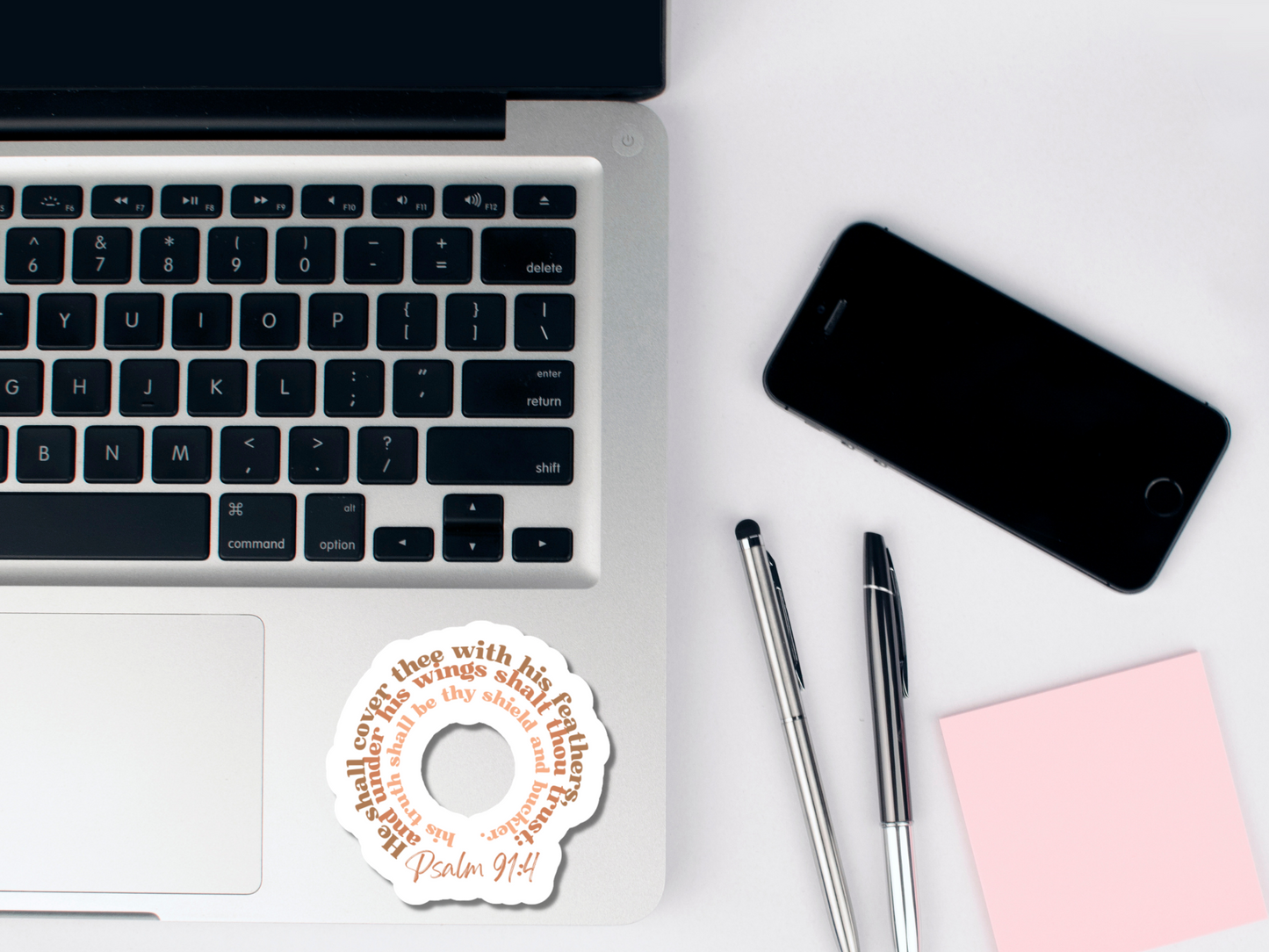 Psalm 91:1 - He Shall Cover Thee Sticker