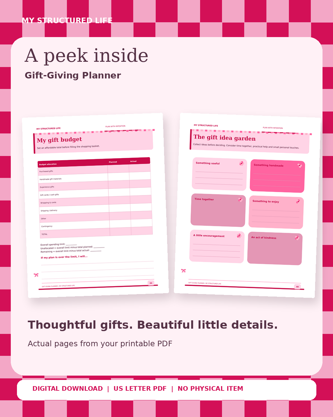 Gift-Giving Planner | Printable PDF | My Structured Life