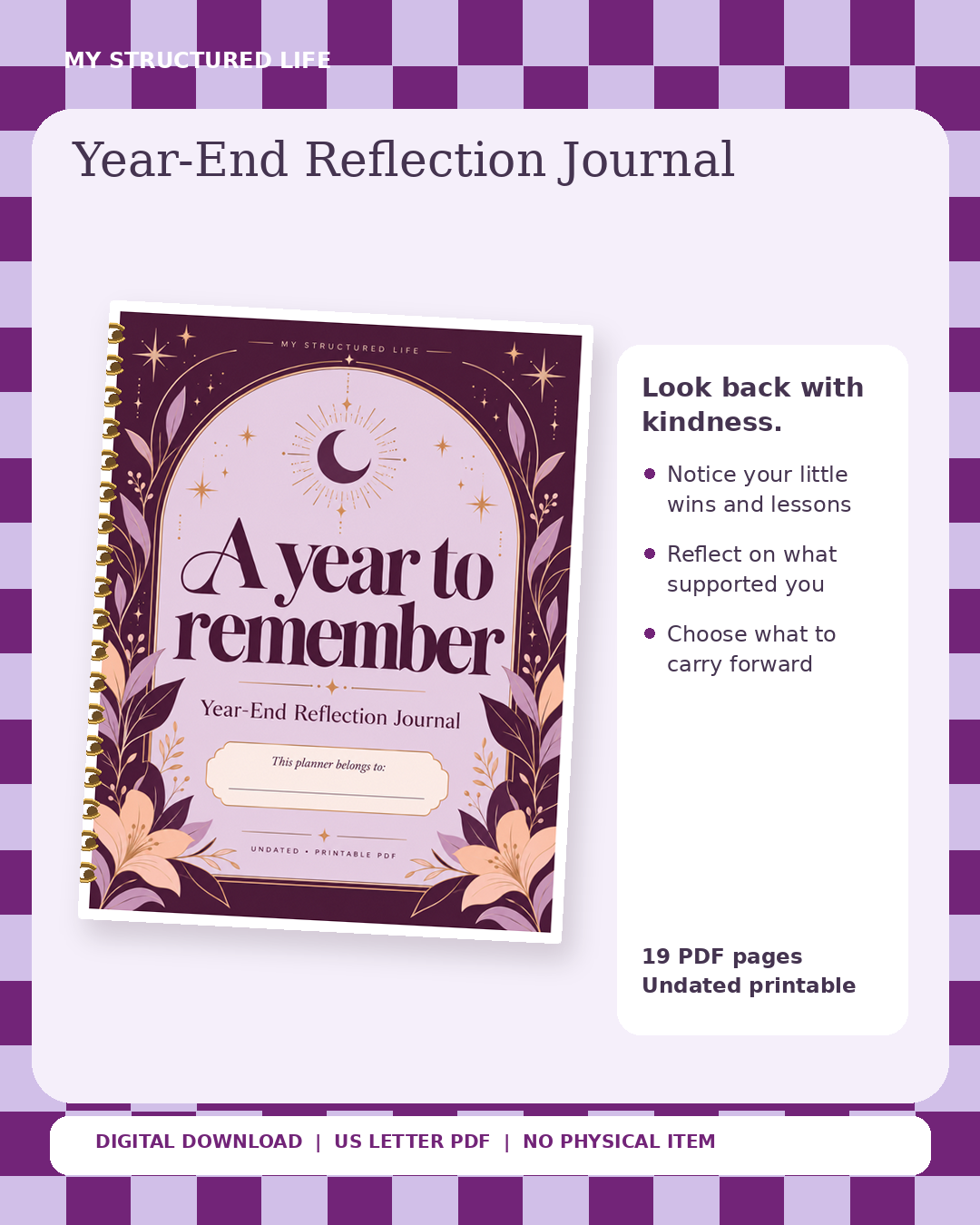 Year-End Reflection Journal | Printable PDF | My Structured Life