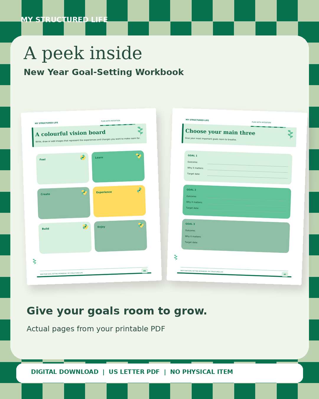 New Year Goal-Setting Workbook | Printable PDF | My Structured Life