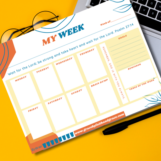 Weekly Planner Notepad- Wait On The Lord
