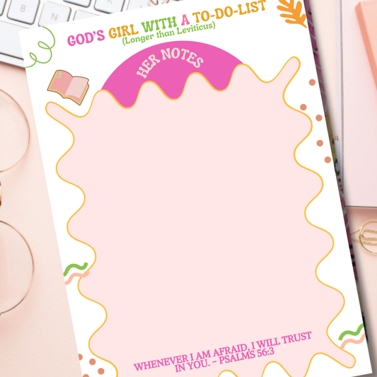 Notepad - When I am afraid, I put my trust in you.