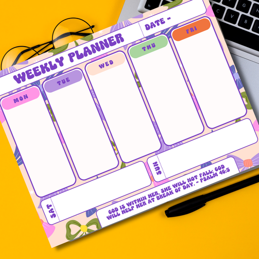 Weekly Planner Notepad - God is Within Her