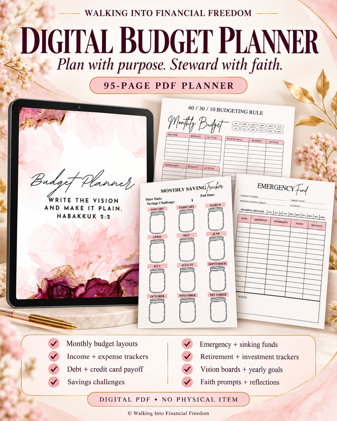 Digital Budget Planner | Printable PDF