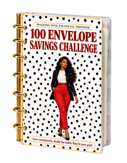 Walking Into Financial Freedom - 100 Envelope Savings Challenge Binder