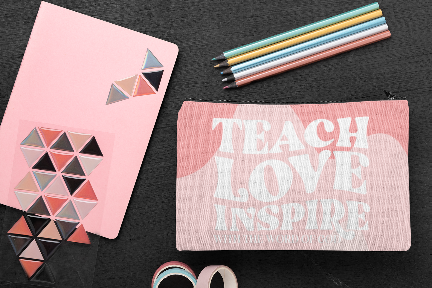 Teach, Love, Inspire With The Word Of God Pouch