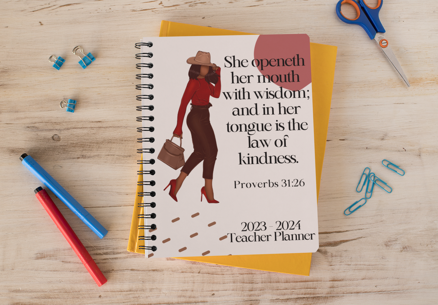 Teacher Planner - She Openeth Her Mouth With Wisdom
