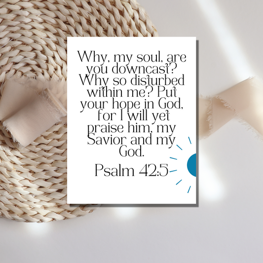Psalm 42:5 Encouragement Card - gracebyfaithandgrace