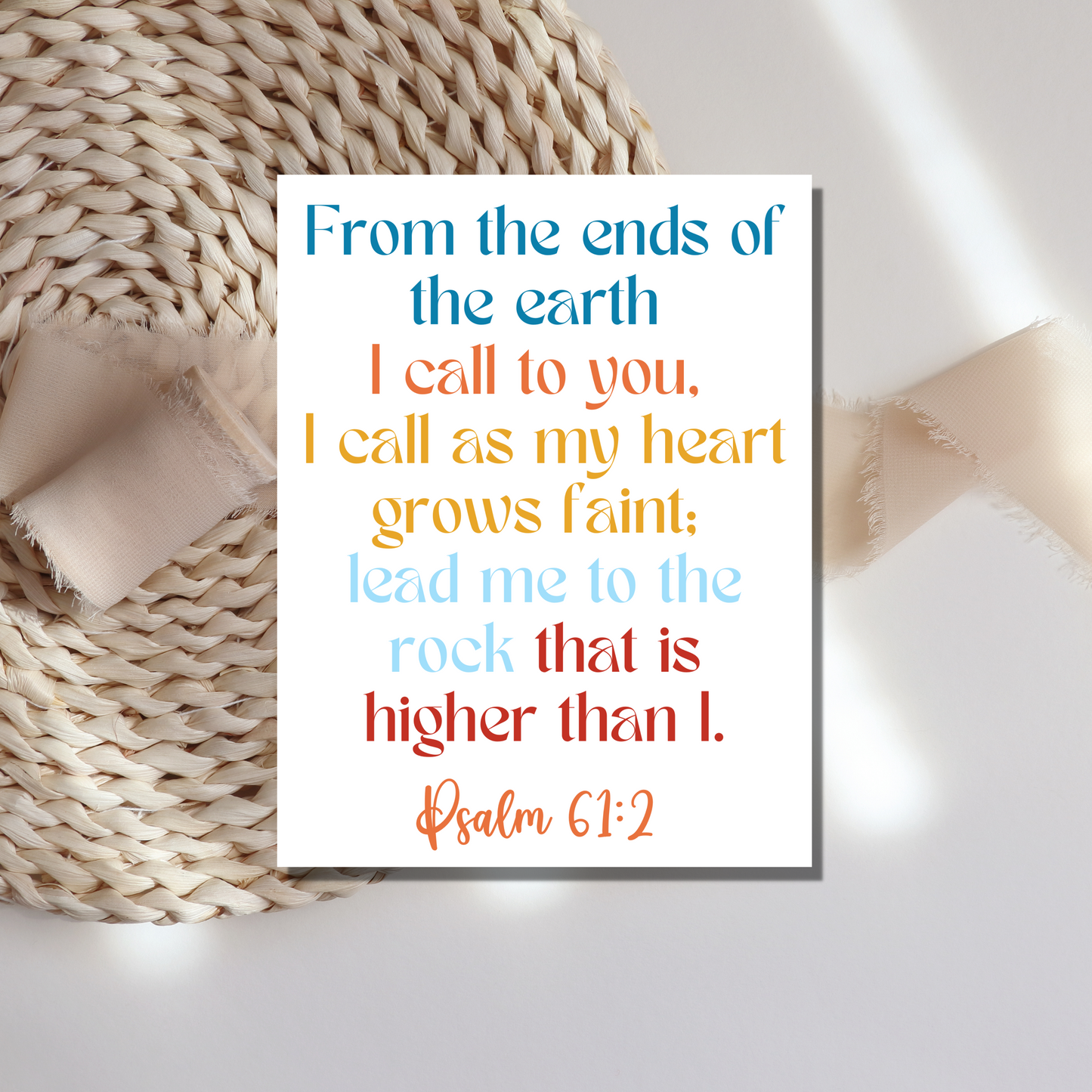 Psalm 61:2 Encouragement Card - gracebyfaithandgrace