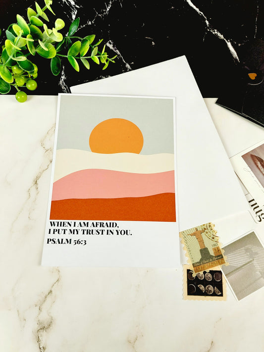 When I'm Afraid Encouragement Psalm 56:3 Polaroid Postcard -