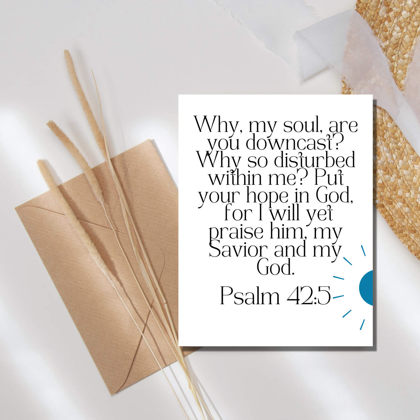 Psalm 42:5 Encouragement Card - gracebyfaithandgrace