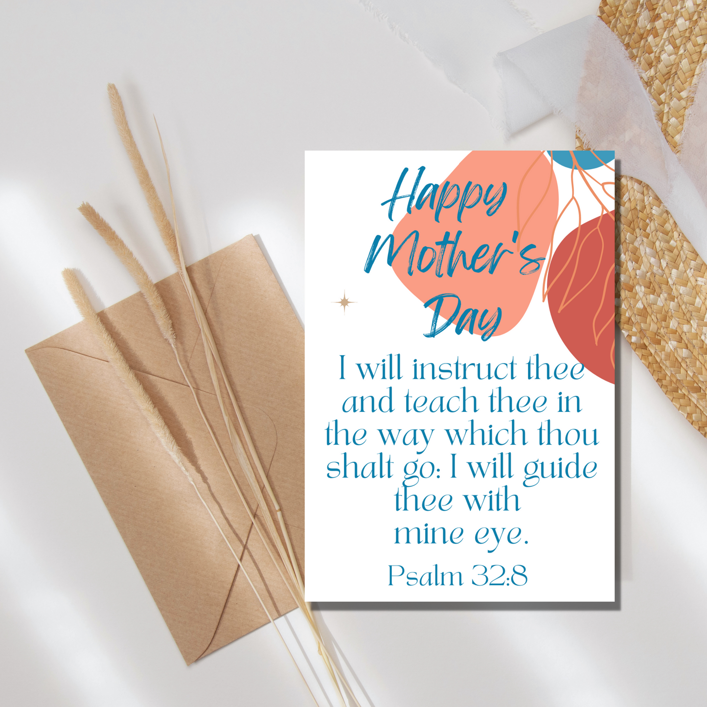 Psalm 32:8 Mother's Day Card - gracebyfaithandgrace