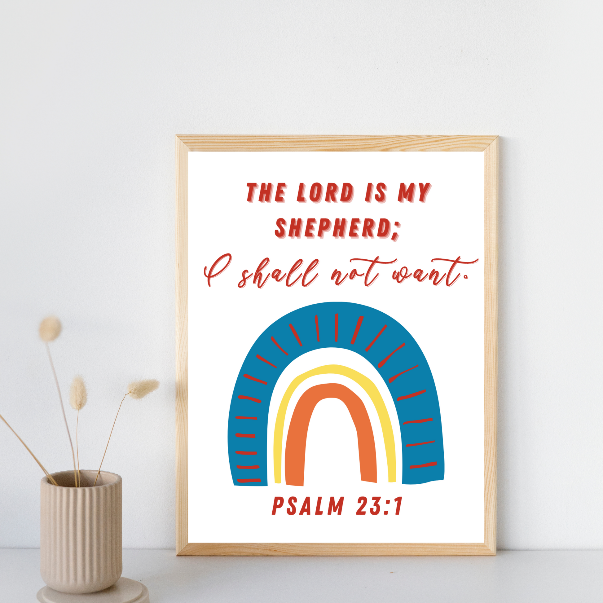 Psalm 23:1 Encouragement Wall Print - gracebyfaithandgrace