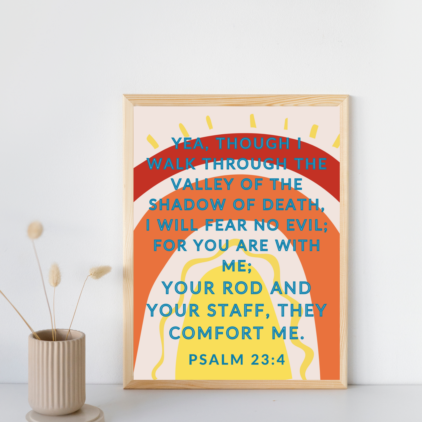 Psalm 23:4 Encouragement Wall Print - gracebyfaithandgrace