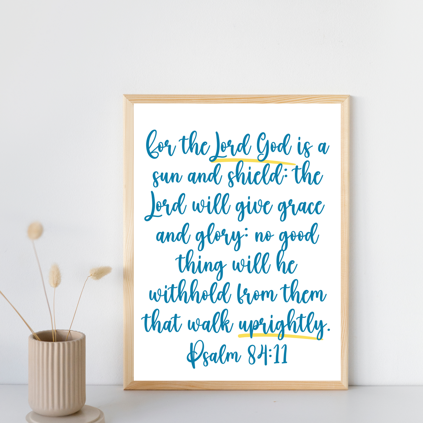 Psalm 84:11 Encouragement Wall Print - gracebyfaithandgrace
