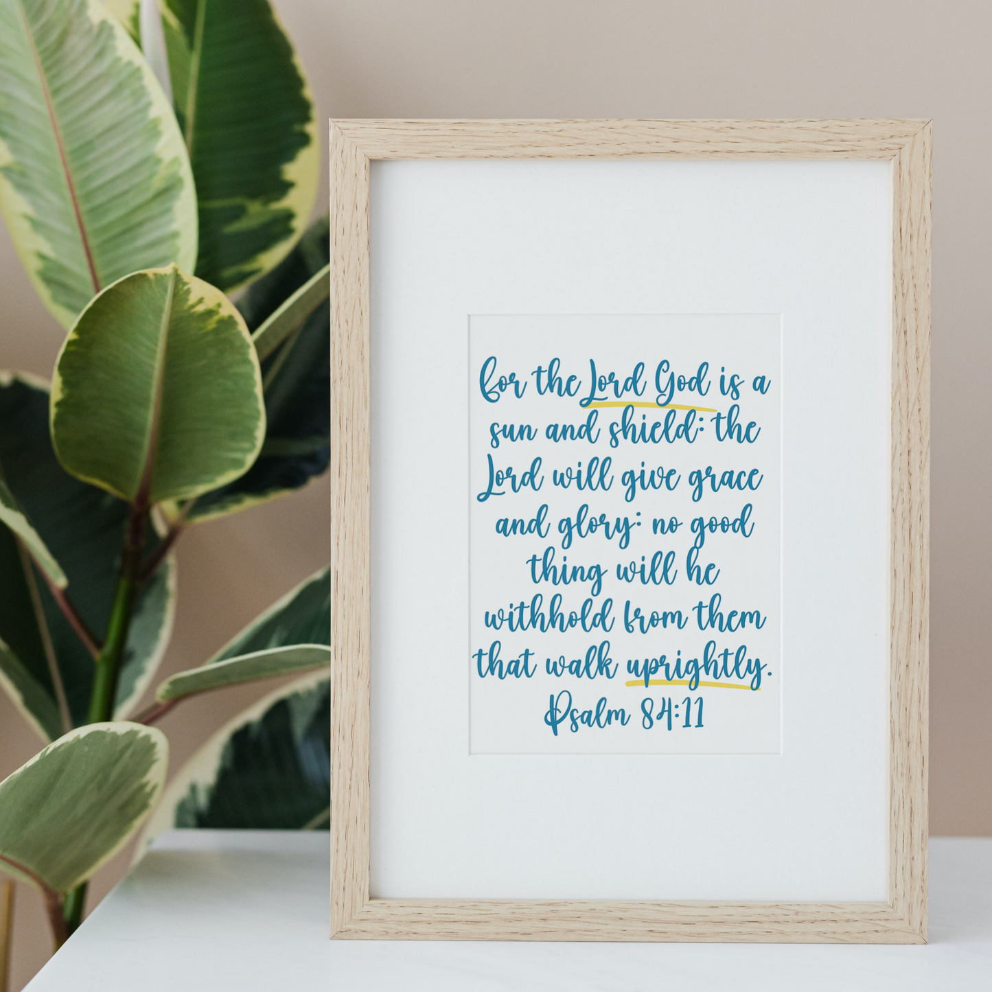 Psalm 84:11 Encouragement Wall Print - gracebyfaithandgrace